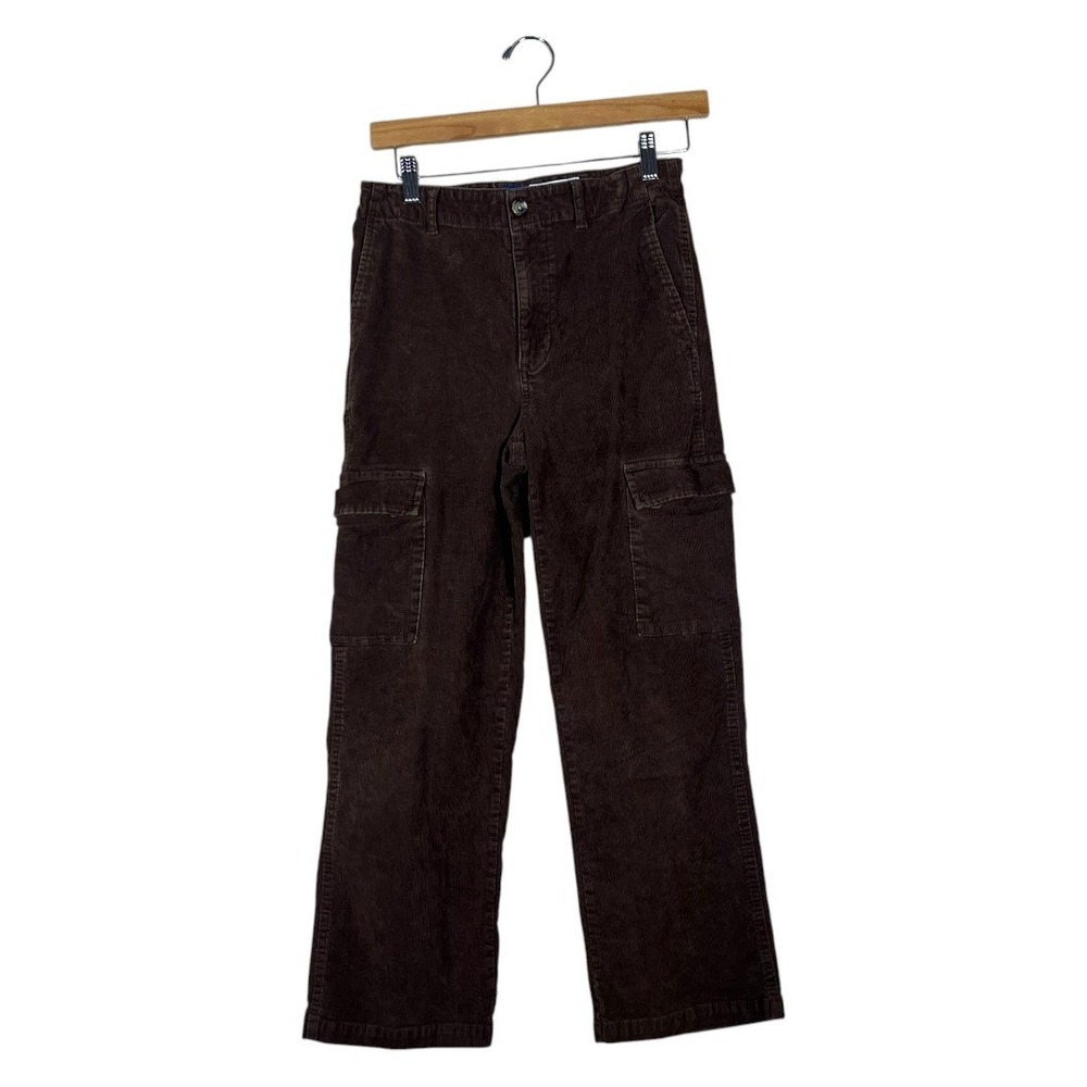 Old Navy Baggy Solid Corduroy Cargo Pants Brown 90s Style Utility Size 12
